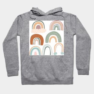 Organic Minimalist Pastel Rainbows Hoodie